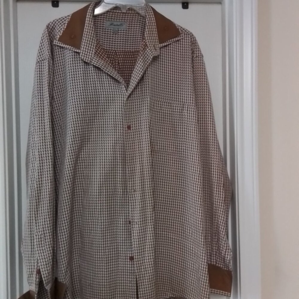 Fratello Men's French Cuff Dress Shirt 17 1/2 36-37